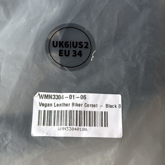Manière De Voir Vegan Leather Biker Corset Black Size 2 Nwt - Picture 6 of 10